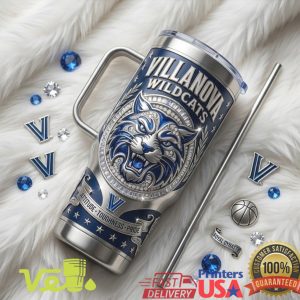 Villanova Wildcats NCAA Basketball Royal Dynasty Edition Luxury Silver Fan Men Women Tumbler