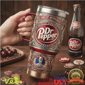 Vintage Dr Pepper King of Beverages 40oz Tumbler with Handle
