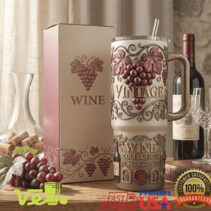 Vintage Wine Collection Vineyard Aesthetic Sculpted 40oz Tumbler