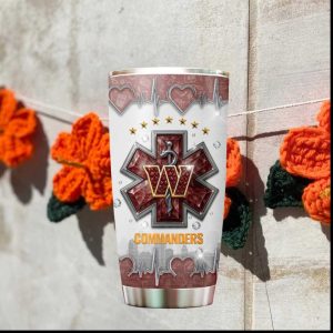 Washington Commanders Medical Heartbeat Stainless Steel Tumbler