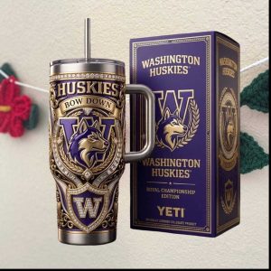 Washington Huskies “Bow Down” Royal Championship Edition 40oz Tumbler