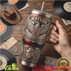 Waylon Jennings Outlaw Country Tribute 40oz Insulated Tumbler with Handle