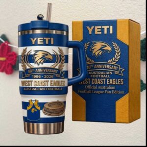 West Coast Eagles 40th Anniversary 1986 2026 Australian Football League Fan Edition Gift Tumbler