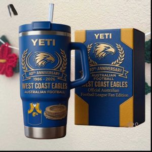 West Coast Eagles 40th Anniversary 1986 2026 Australian Football Tumbler