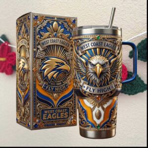 West Coast Eagles AFL Fly High Established 1986 Ornate Luxury Fan Gift Tumbler