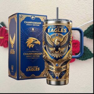 West Coast Eagles Championship Legacy Edition Blue and Gold Luxury AFL Fan Tumbler