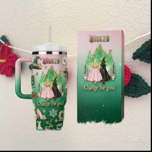 Wicked Movie “Change For Good” Glinda & Elphaba Emerald City 40oz Tumbler
