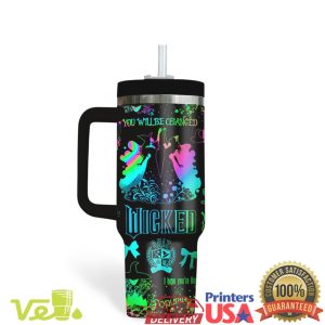 Wicked The Musical Changed For Good Neon Silhouette Custom 40oz Tumbler