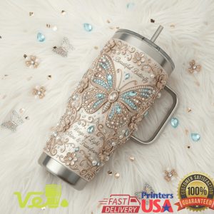 Wings of Light Butterfly Shine and Transform Inspirational Artistic Retro Women Fans Tumbler