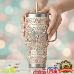 Wings of Light Butterfly Shine and Transform Inspirational Artistic Retro Women Fans Tumbler
