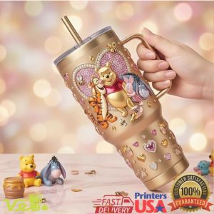 Winnie the Pooh Friends Gold Jewel Encrusted 40oz Tumbler