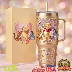 Winnie the Pooh Friends Gold Jewel Encrusted 40oz Tumbler