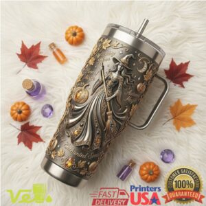 Witching Hour Autumn Magic Enchanted Season Witch Vintage Style 20oz Stainless Steel Insulated Tumbler