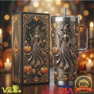 Witching Hour Halloween 40oz Tumbler Enchanted Forest Witch Embossed Design