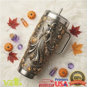 Witching Hour Halloween 40oz Tumbler Enchanted Forest Witch Embossed Design