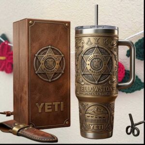 Yellowstone Montana Ranch Marshals Sheriff Badge Rustic Gifts for Men Tumbler