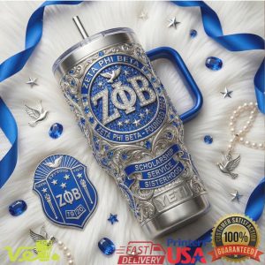 Zeta Phi Beta Sorority ZΦB Diamond Encrusted Commemorative Tumbler