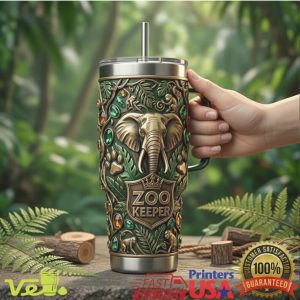 Zoo Keeper Wildlife Animal Elephant Lion Jungle Nature Conservation Retro Men Women Tumbler