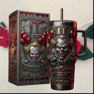 IT Pennywise 40th Anniversary (1986 2026) “You'll Float Too” Horror Tumbler
