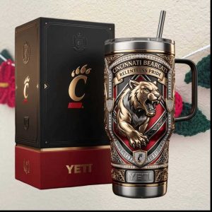 Cincinnati Bearcats “Relentless Pride” Luxury Mascot Embossed Yeti Tumbler