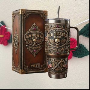 Old Fuckers Club Lifetime Member Steampunk Skull Custom Tumbler