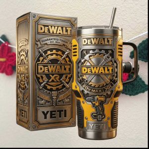 DEWALT Guaranteed Tough XR 20V Max Inspired 40oz Heavy Duty Tumbler Yellow & Steel