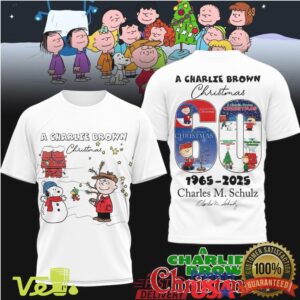 A Charlie Brown Christmas 60th Anniversary 1965 2025 Charles M. Schulz Holiday Graphic T Shirt
