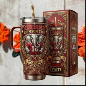 Alabama Crimson Tide Roll Tide NCAA Football Elephant Mascot Tumbler