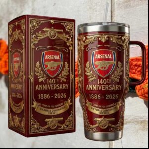 Arsenal FC 140th Anniversary 1886 2026 Victoria Concordia Crescit Tumbler