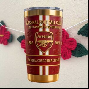 Arsenal Football Club 140th Anniversary 2026 Leather Tumbler Arsenal Football Club 140th Anniversary 2026 Leather Tumbler