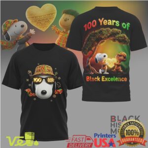 Black History Month Snoopy 100 Years of Black Excellence Peanuts Kente Hat T Shirt
