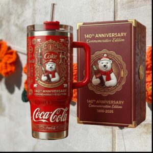 Coca Cola 140th Anniversary Commemorative Polar Bear Scarf 2026 Tumbler