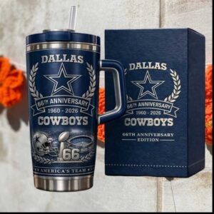 Dallas Cowboys 66th Anniversary 1960 2026 America's Team NFL Tumbler