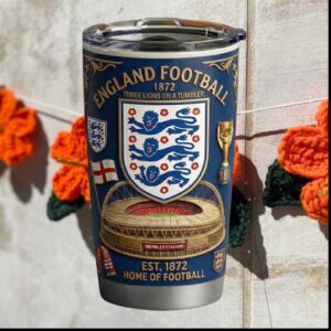 England Football Three Lions Wembley Stadium Est 1872 Sport Tumbler