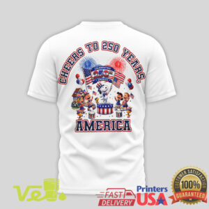 God Bless America Snoopy 250 Years Celebration Patriotic Fourth of July Graphic T Shirt