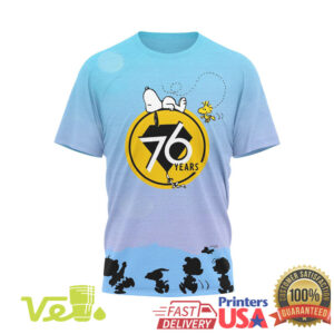 Happiness Is 76 Years Of Peanuts T Shirt 1950 2026 Anniversary Celebration Commemorative Shirt