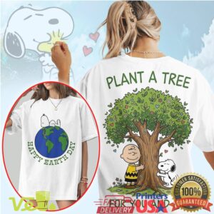 Happy Earth Day Plant A Tree For You And Me Snoopy Charlie Brown T Shirt