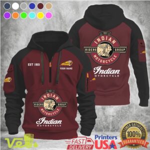 Indian Motorcycle Est 1901 Heritage Riders Group Logo Custom Name Graphic T Shirt Hoodie