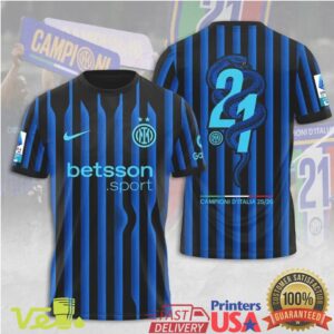 Inter Milan Nerazzurri Striped T Shirt Hoodie Polo Campioni D'Italia 2526 Championship