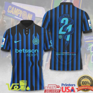 Inter Milan Nerazzurri Striped T Shirt Hoodie Polo Campioni D'Italia 2526 Championship