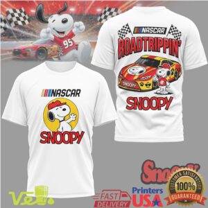 NASCAR Snoopy Road Trippin Racing Team Graphic T Shirt For Sports And Racing Fans
