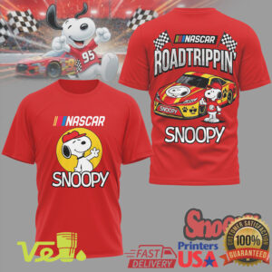 NASCAR Snoopy Road Trippin Racing Team Graphic T Shirt For Sports And Racing Fans