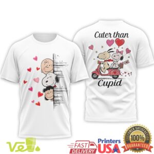 Peanuts Snoopy Charlie Brown Cuter Than Cupid Valentine Day Graphic T Shirt For Couples