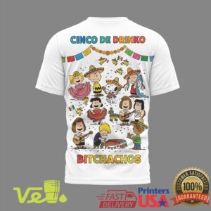 Peanuts Snoopy Collection Cinco De Mayo Bitchachos Fiesta Celebration White Graphic T Shirt Apparel