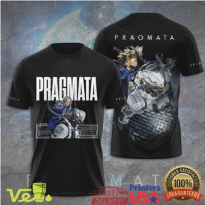 Pragmata Capcom Sci Fi Video Game Character Art Black Graphic T Shirt For Men and Women