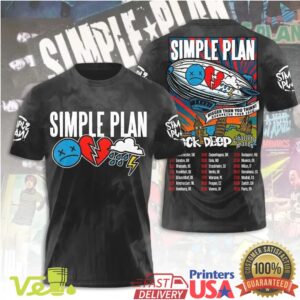 Simple Plan Bigger Than You Think European Tour 2024 Punk Rock Music T Shirt