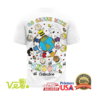 Snoopy Earth Day Collection Go Green With Peanuts Gang Eco Friendly Graphic T Shirt