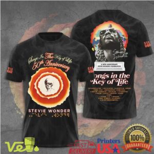 Stevie Wonder Songs In The Key Of Life 50th Anniversary Commemorative Music Album T Shirt