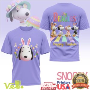 The Beagles Happy Easter Abbey Road T Shirt Snoopy Bunny Ears Festive Holiday Tee