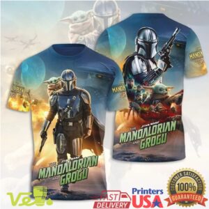The Mandalorian and Grogu Star Wars Bounty Hunter Space Galaxy Sci Fi Graphic T Shirt